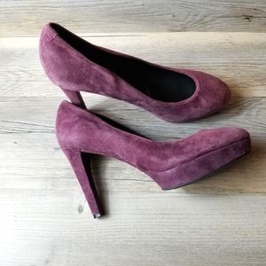 Rockport Janae Purple Suede Platform Heels